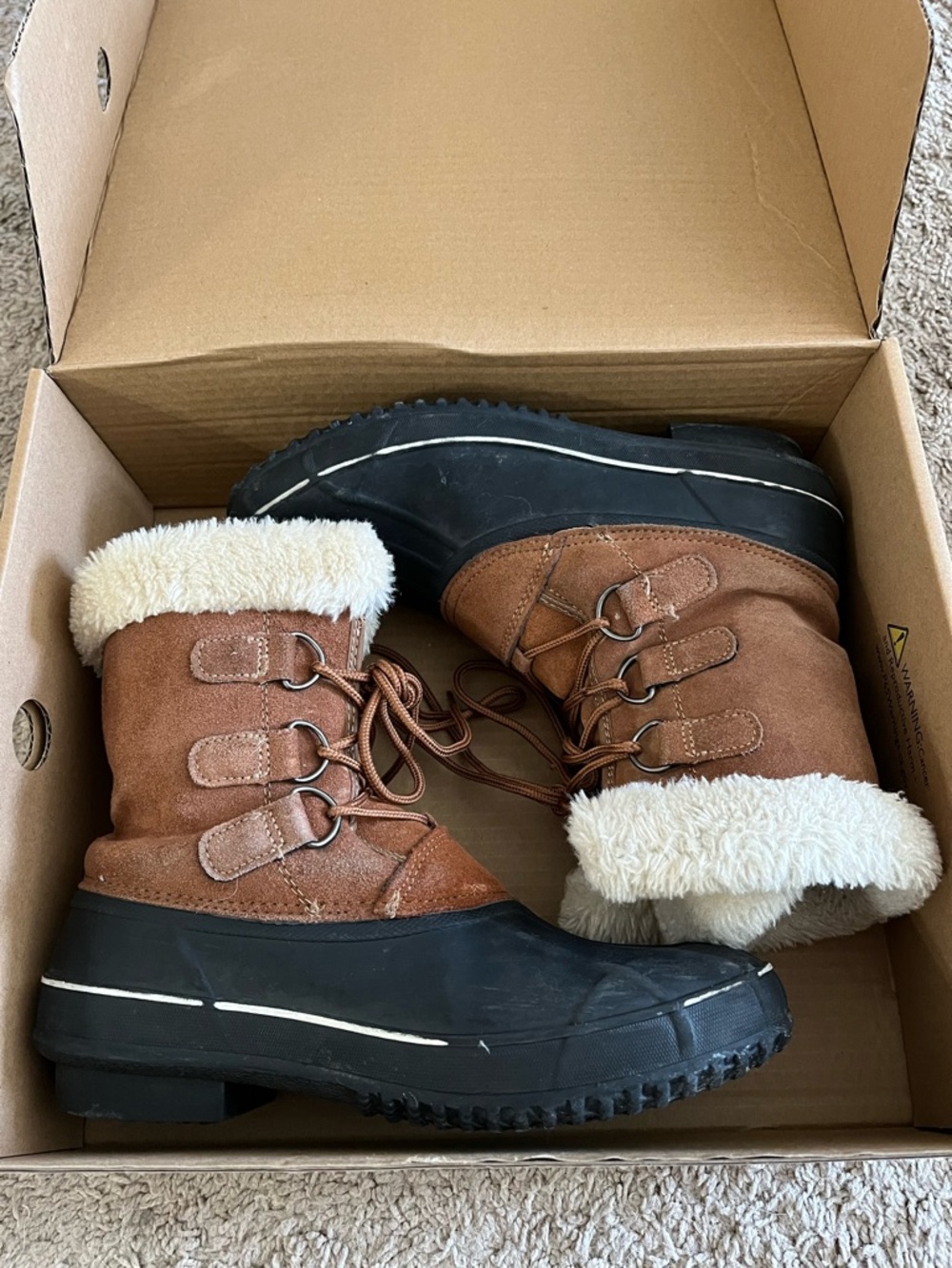 Women’s Brown Faux-Shearling Winter Boots